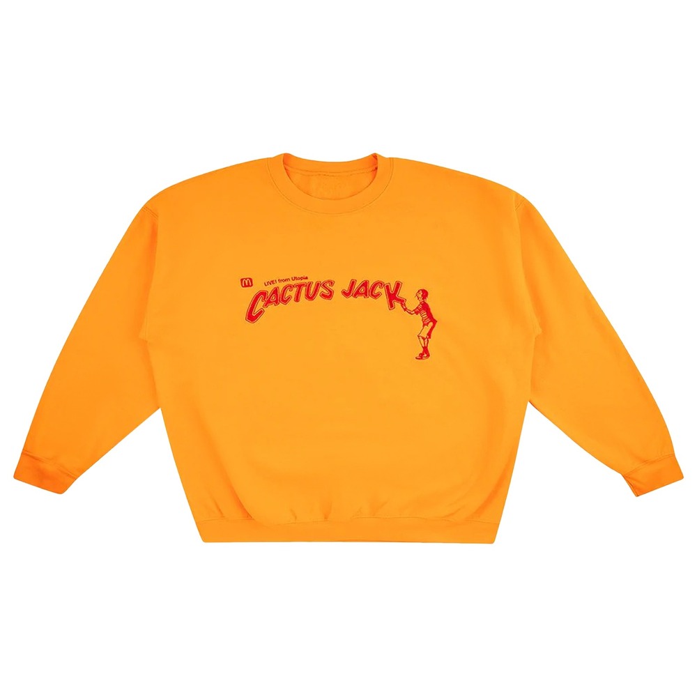 NEW Travis Scott Cactus Jack Spelling Crewneck Utopia Gold CJMD-CS75 XL